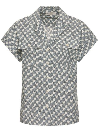 Camisa De Popelina De Manga Corta - TORY BURCH - Modalova