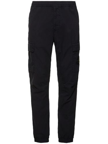 Tapered Stretch Cotton Pants - STONE ISLAND - Modalova