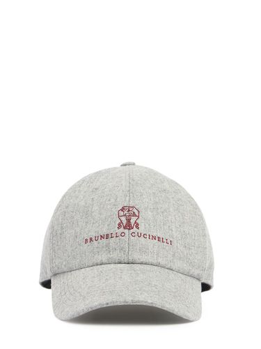 Logo Wool Flannel Baseball Cap - BRUNELLO CUCINELLI - Modalova