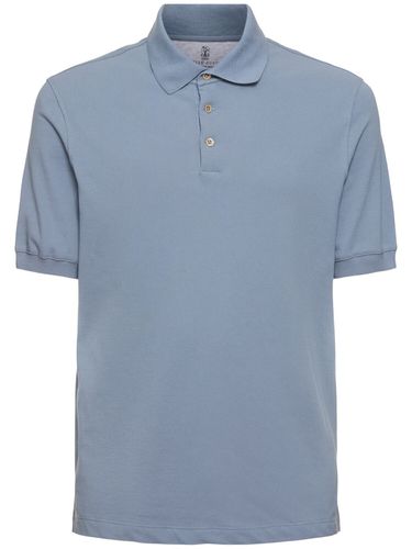 Cotton Piquet Polo - BRUNELLO CUCINELLI - Modalova