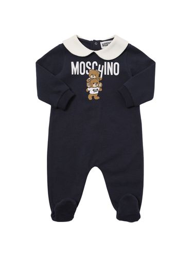 Pelele De Felpa De Algodón Con Estampado - MOSCHINO - Modalova