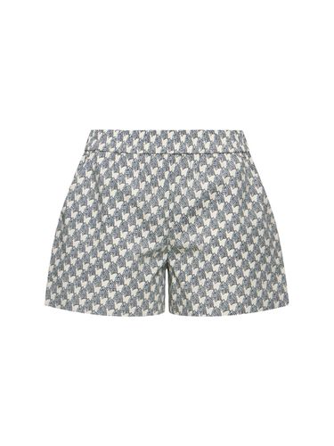 Printed Cotton Poplin Camp Shorts - TORY BURCH - Modalova