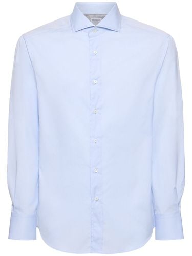 Cotton Twill Shirt - BRUNELLO CUCINELLI - Modalova