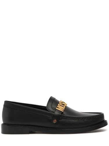 Mm Leather Loafers - MOSCHINO - Modalova