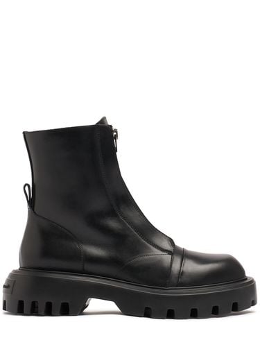 Zipped Leather Ankle Boots - MATTIA CAPEZZANI - Modalova