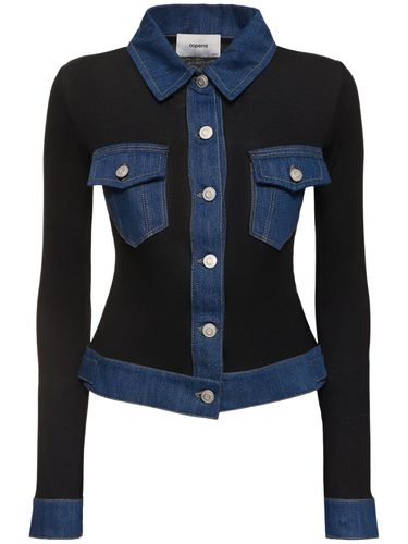 Second Skin Ribbed Top W/denim Inserts - COPERNI - Modalova