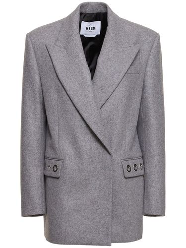 Blazer Aus Wollstrick - MSGM - Modalova