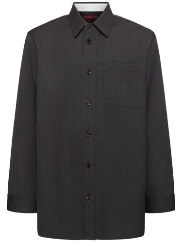 Gg Wool Shirt - GUCCI - Modalova