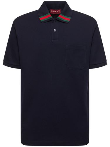 Camiseta Polo De Algodón Piqué Stretch - GUCCI - Modalova