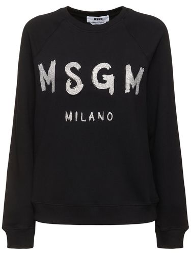 Sudadera De Jersey De Algodón Con Logo - MSGM - Modalova