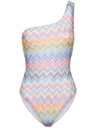 Lurex Printed One Shoulder Swimsuit - MISSONI - Modalova