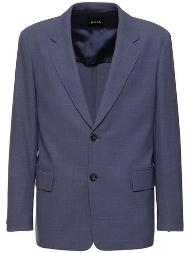 Cris Single Breast Wool Blend Blazer - BOSS - Modalova