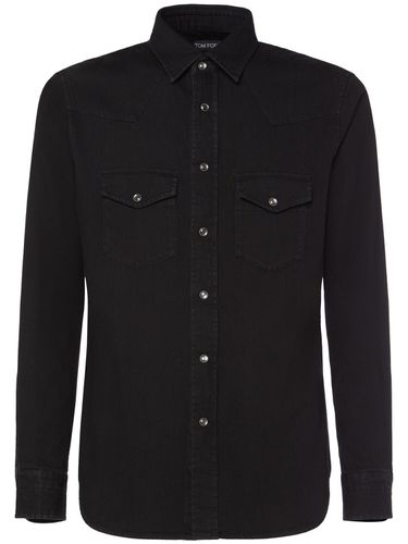 Washed Cotton Denim Shirt - TOM FORD - Modalova