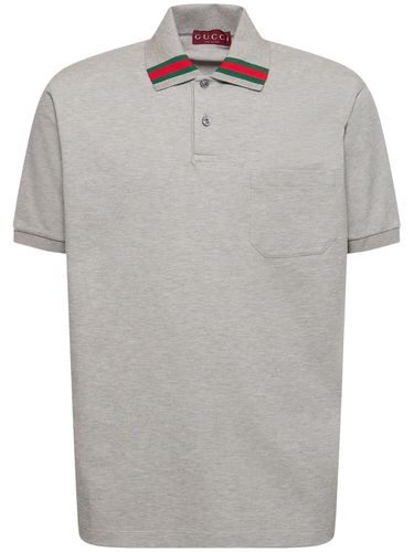 Camiseta Polo De Algodón Piqué Stretch - GUCCI - Modalova