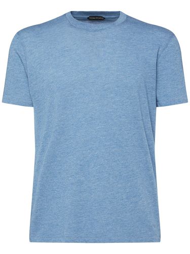 Cotton Mélange Crewneck T-shirt - TOM FORD - Modalova