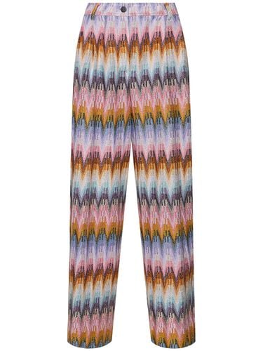 Lamé Chevron Elastic Wide Pants - MISSONI - Modalova