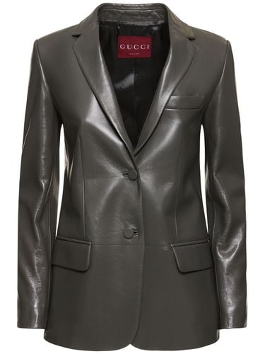 Shiny Leather Jacket - GUCCI - Modalova