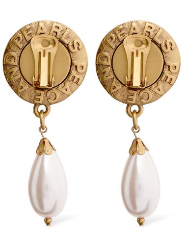 Pendientes Con Perlas De Imitación - MOSCHINO - Modalova