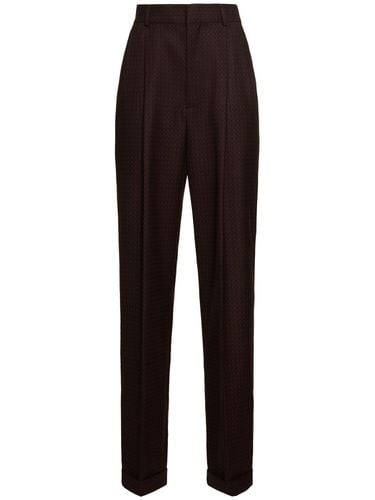 High Rise Jacquard Straight Pants - MOSCHINO - Modalova