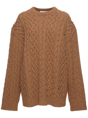 Wool Cable Knit Sweater - MOSCHINO - Modalova