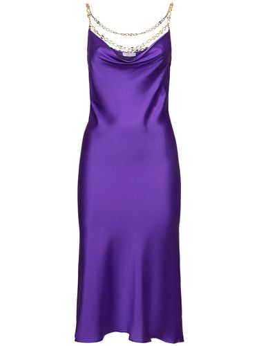 Satin Midi Dress W/chain - RABANNE - Modalova