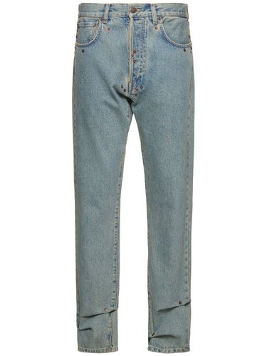 High Rise Denim Straight Jeans - MOSCHINO - Modalova