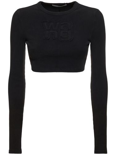 Camiseta De Algodón Con Manga Larga - ALEXANDER WANG - Modalova