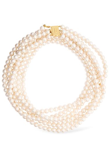 Long Faux Pearl Necklace - MOSCHINO - Modalova