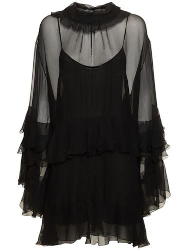 Ruffled Sheer Mini Dress - CHLOÉ - Modalova