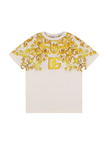 Camiseta De Algodón Jersey Estampado - DOLCE & GABBANA - Modalova