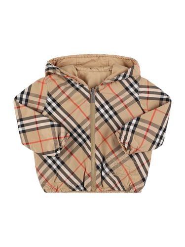 Chaqueta De Algodón Y Techno Estampada - BURBERRY - Modalova