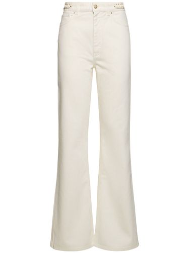 Embellished High Rise Straight Jeans - RABANNE - Modalova