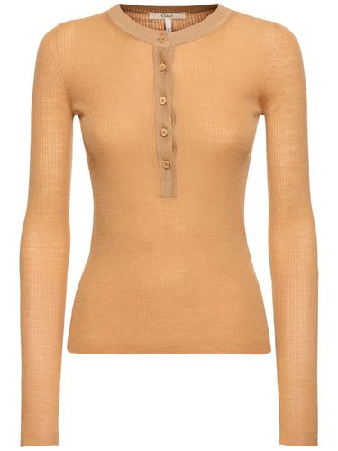 Rib Knit Long Sleeve Top - CHLOÉ - Modalova