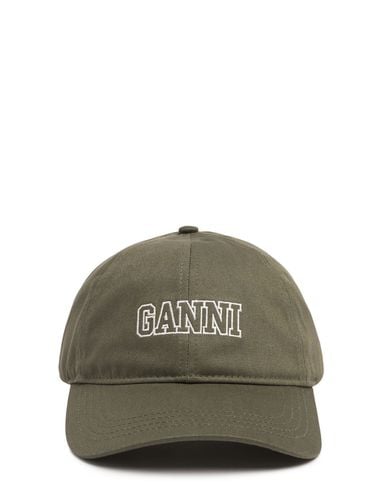 Logo Organic Cotton Cap - GANNI - Modalova