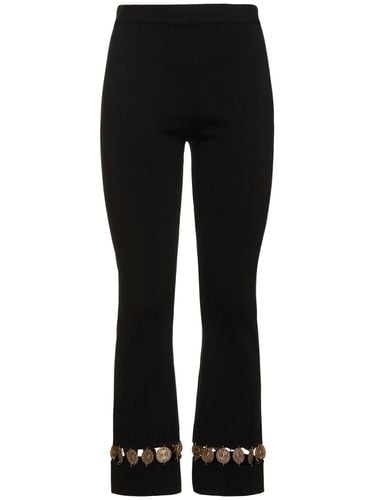 Embellished Wool & Silk Flared Pants - RABANNE - Modalova