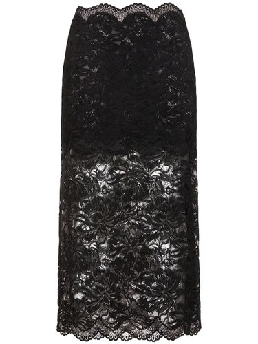 Stretch Lace Midi Skirt - RABANNE - Modalova