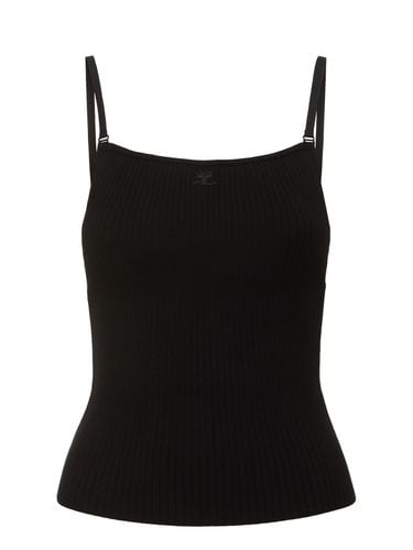 Rib Knit Viscose Tank Top - COURREGES - Modalova