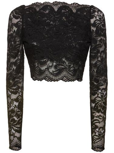 Stretch Lace Jersey Crop Top - RABANNE - Modalova