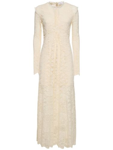 Stretch Lace Jersey Long Dress - RABANNE - Modalova