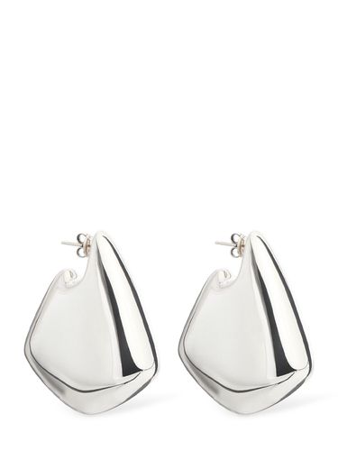 Large Fin Sterling Silver Earrings - BOTTEGA VENETA - Modalova