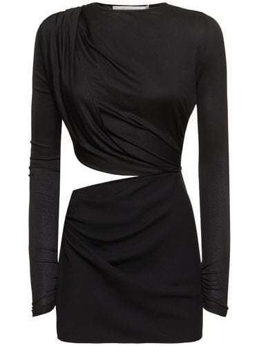 Ribbed Viscose Mini Dress W/cutout - CHRISTOPHER ESBER - Modalova