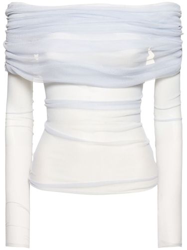 Draped Tulle Silk Top - CHRISTOPHER ESBER - Modalova