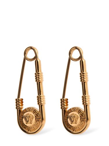 Safety Pin Medusa Earrings - VERSACE - Modalova