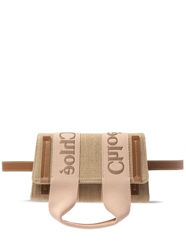 Woody Linen & Leather Belt Bag - CHLOÉ - Modalova