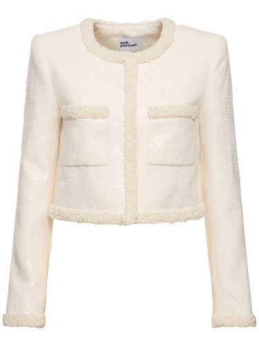 Bouclé Pearl Trim Jacket - SELF-PORTRAIT - Modalova