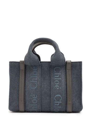 Small Woody Linen Canvas Bag - CHLOÉ - Modalova