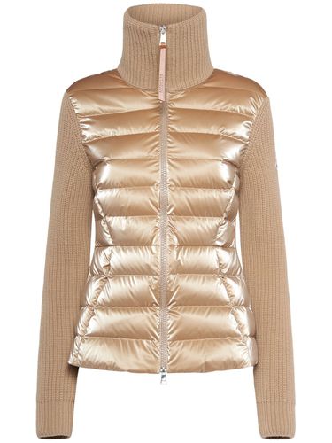 Padded Wool Blend Zip-up Down Cardigan - MONCLER - Modalova