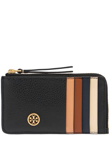 Porta Carte Di Credito Robinson Con Zip In Pelle - TORY BURCH - Modalova