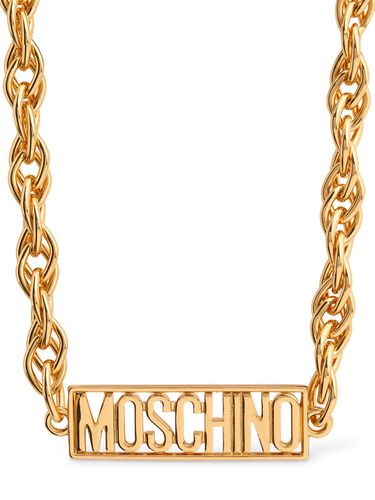 Plate Logo Collar Necklace - MOSCHINO - Modalova