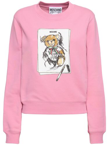 Printed Cotton Jersey Sweatshirt - MOSCHINO - Modalova